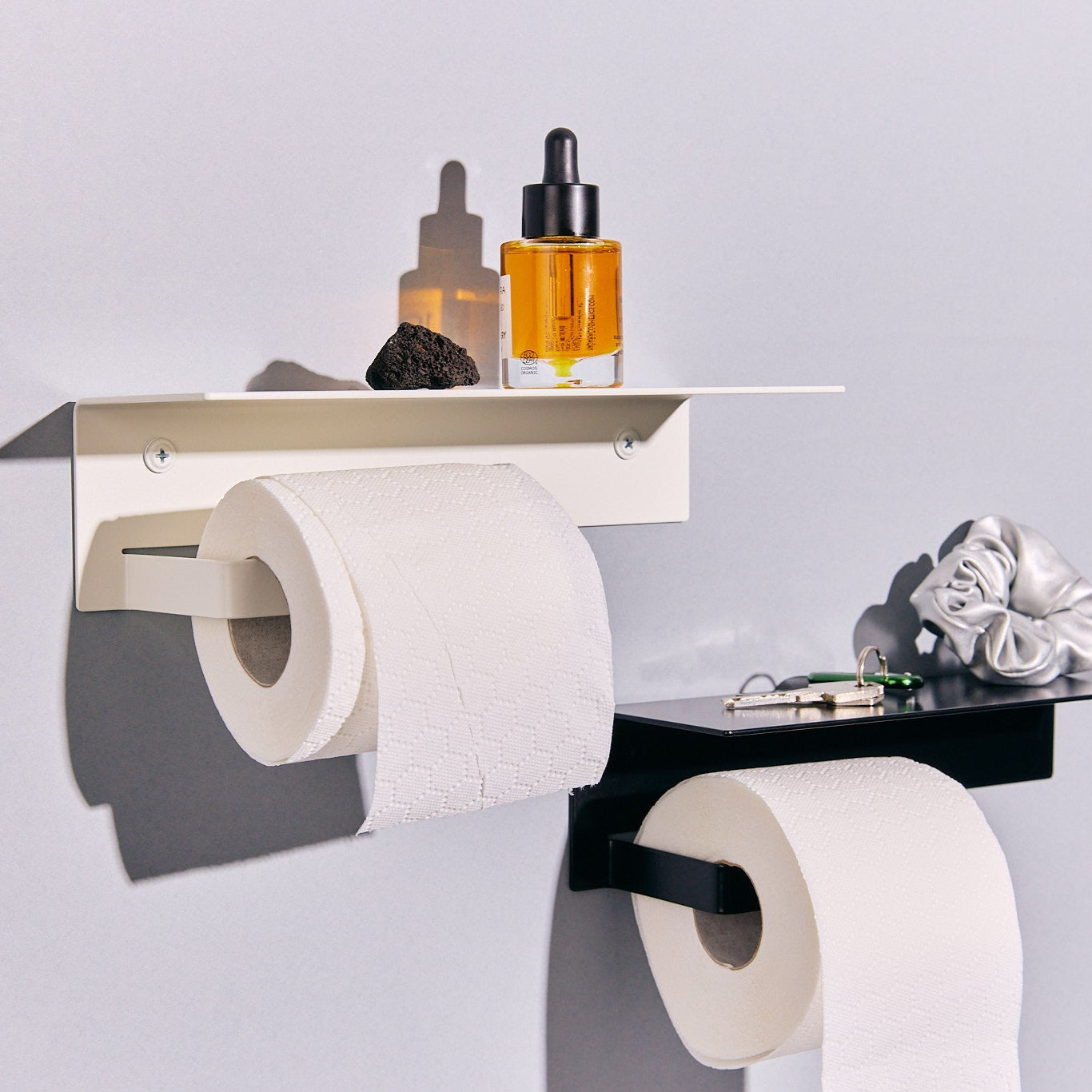 ROLLZ paper holder with shelf long