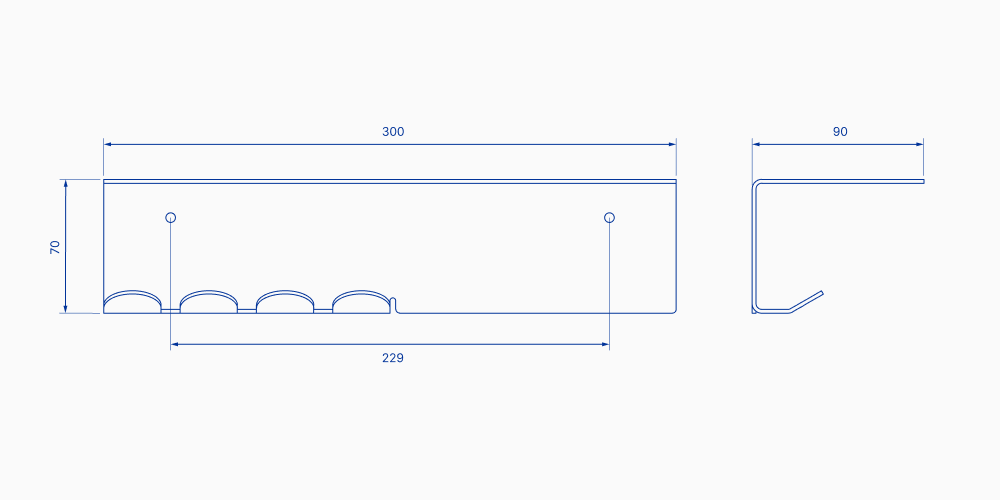 SHOOK Shelf with Hooks (Long)