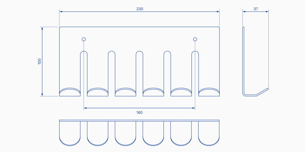 TOWLYE Wall Mount Rail (Long)