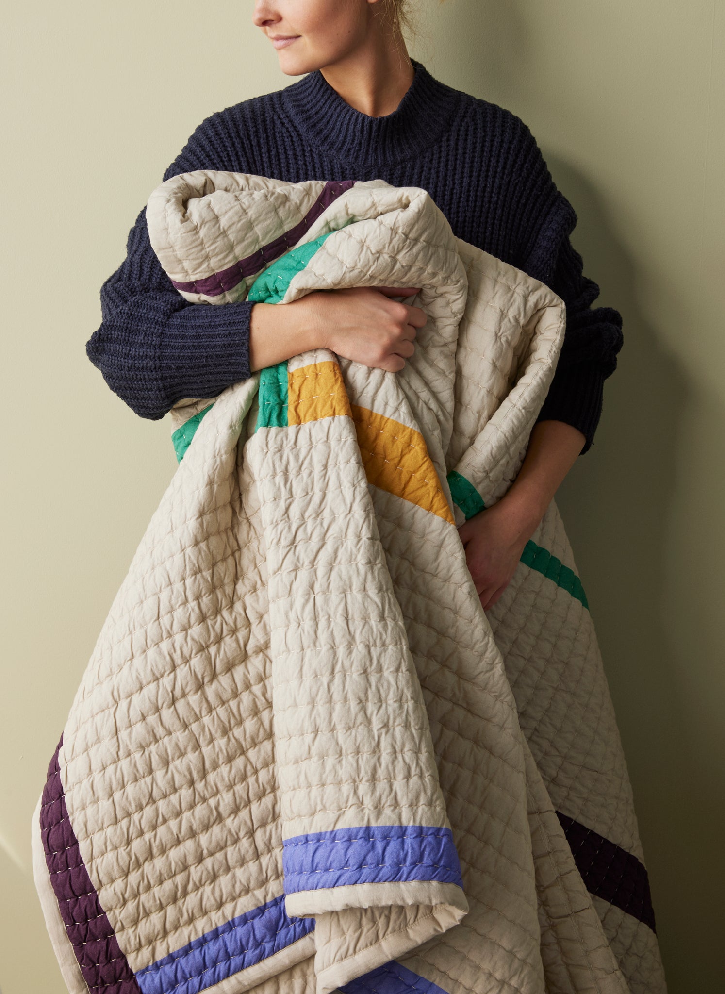 Twist Bedspread Square 260x260 Sand/Multicolour