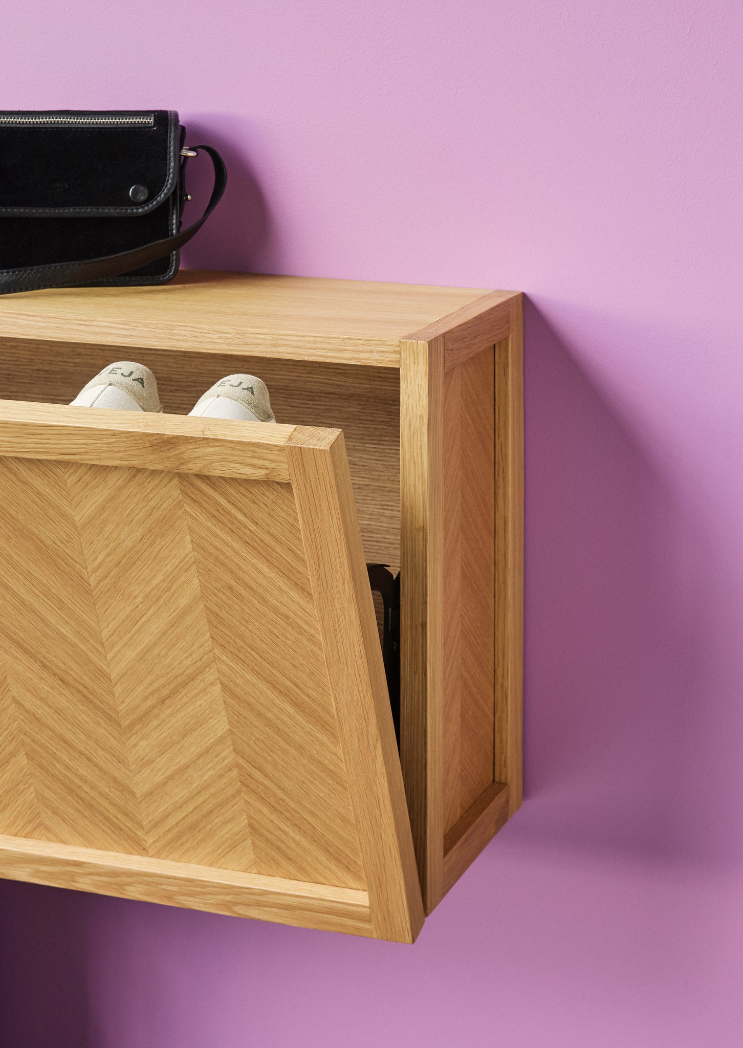 Herringbone Shoe Cabinet Natural