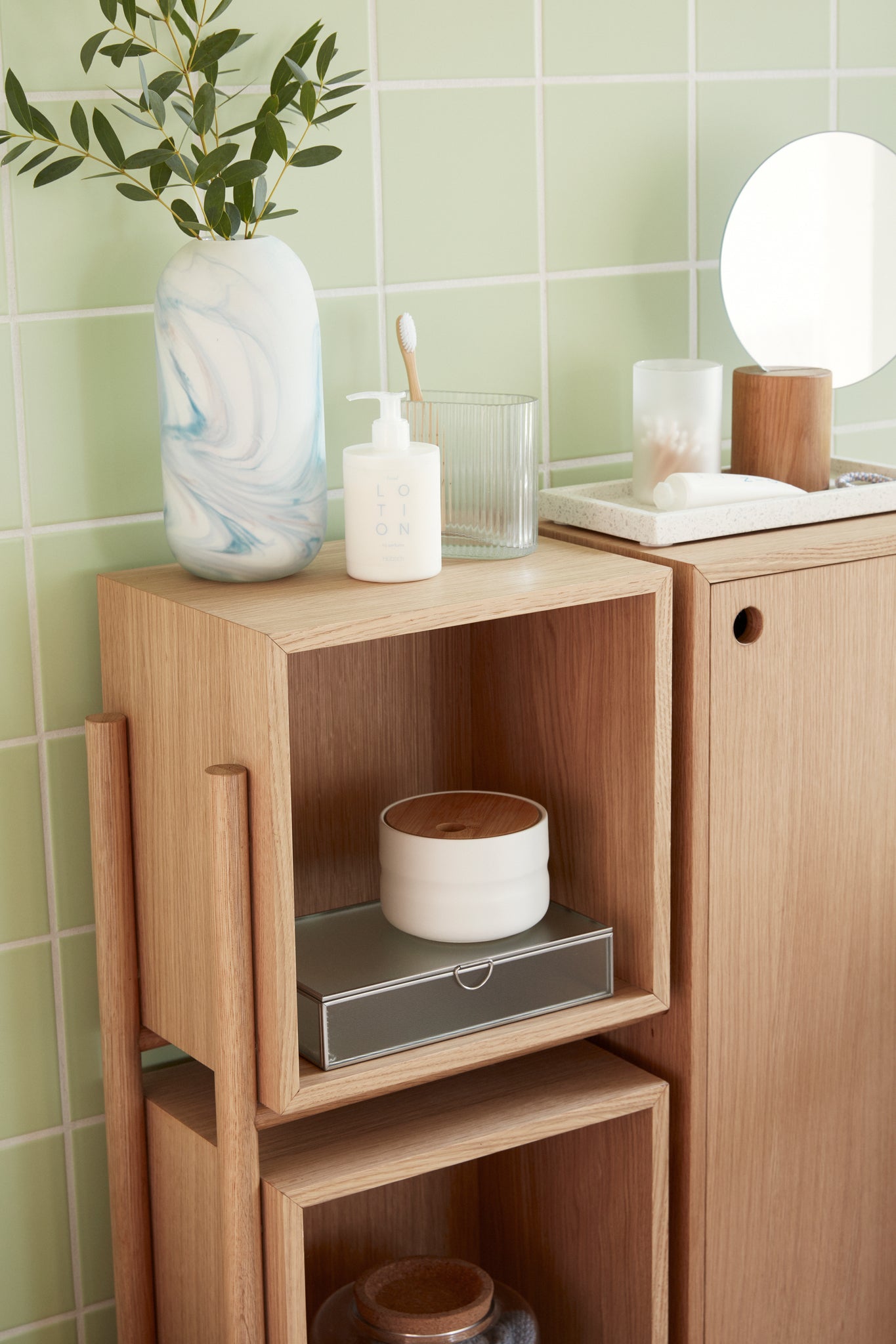 Cube Console Table Natural