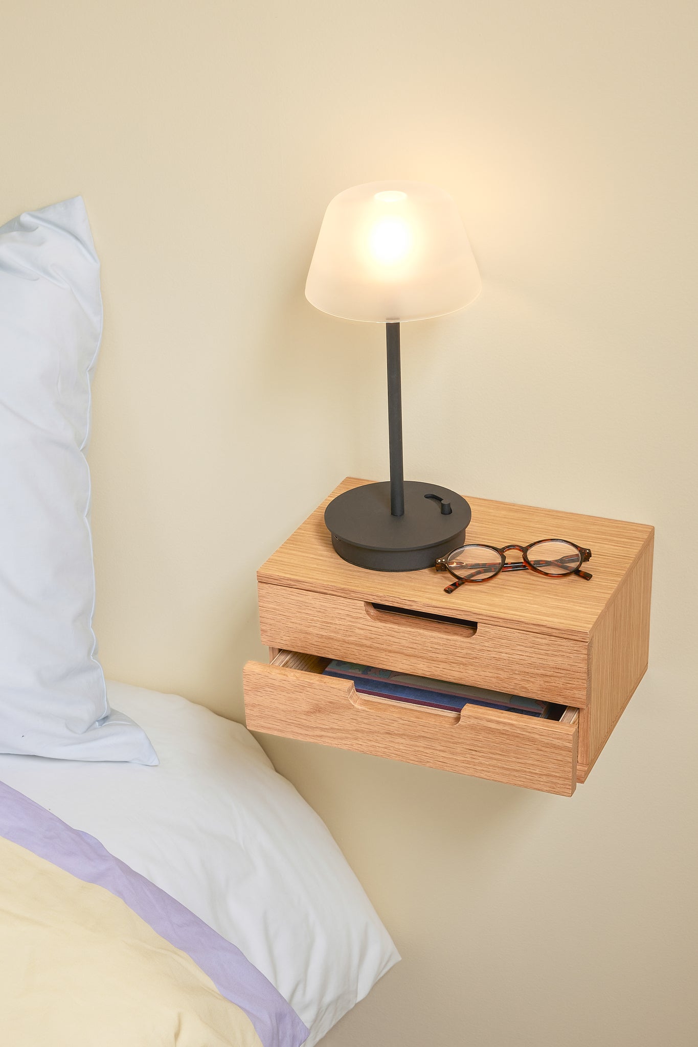 AtHand Wall Shelf/Bedside Table Natural