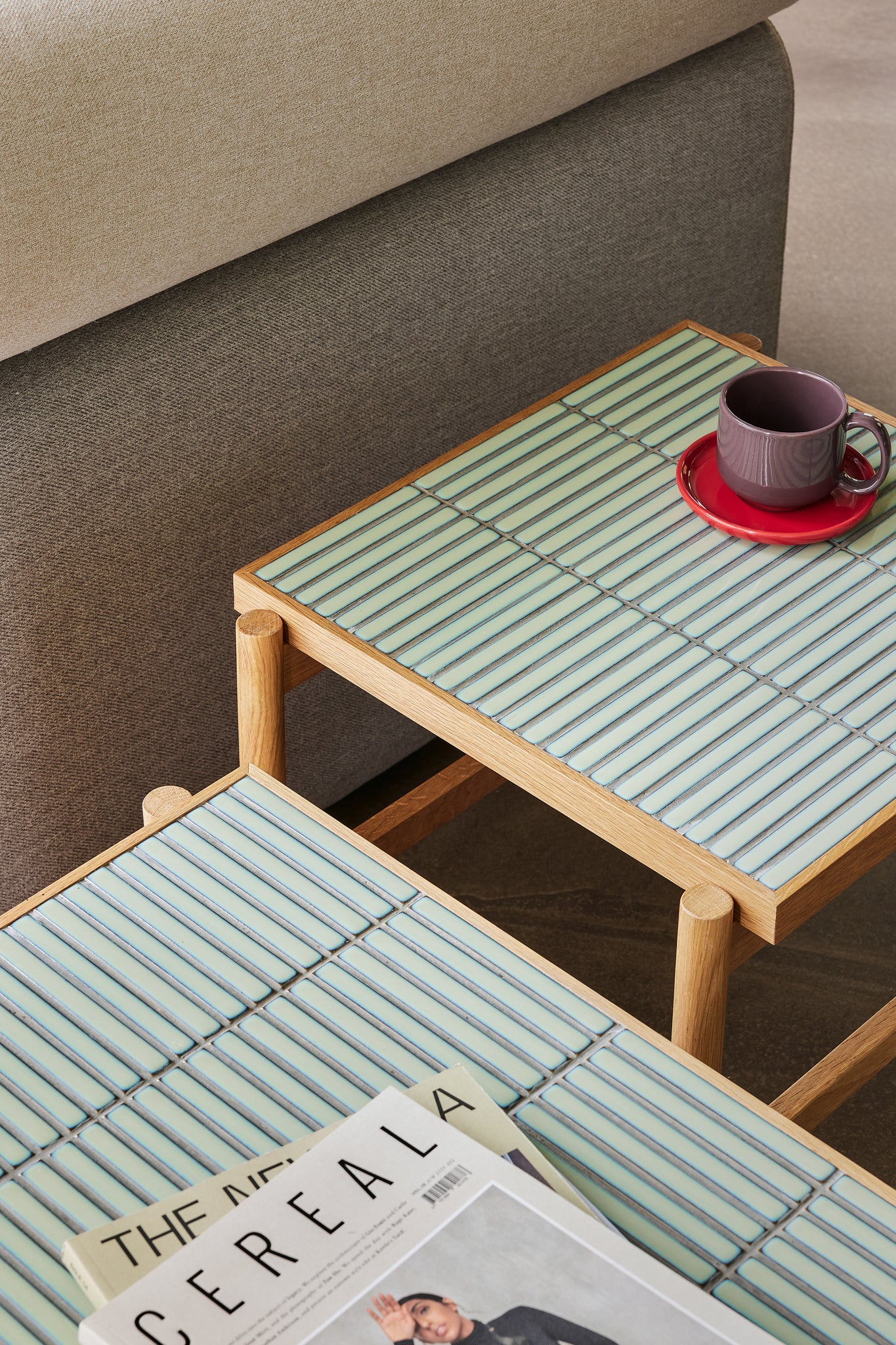 Tile Coffee Table Mint/Natural