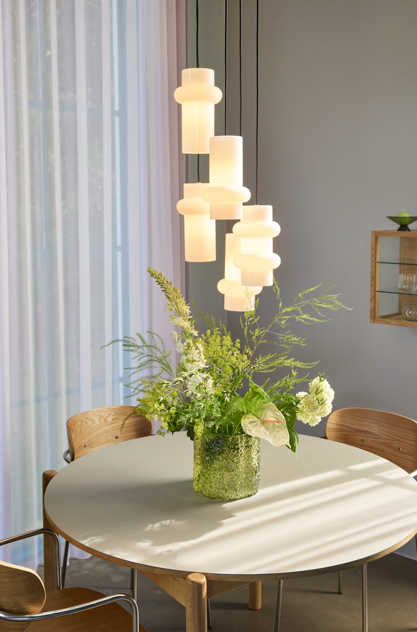 Oblique Dining Table Round Grey