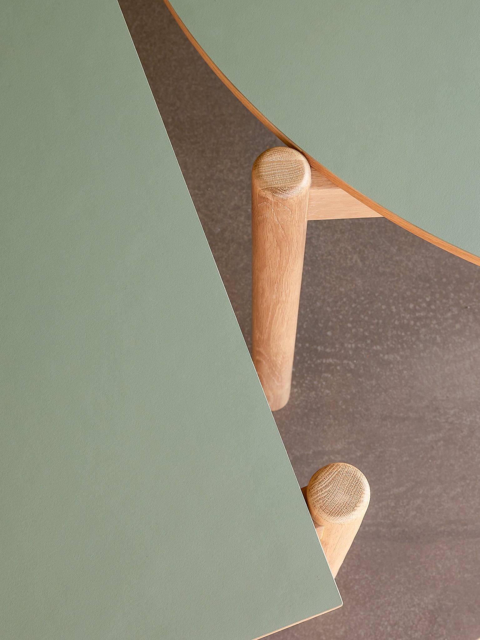 Oblique Dining Table Round Olive