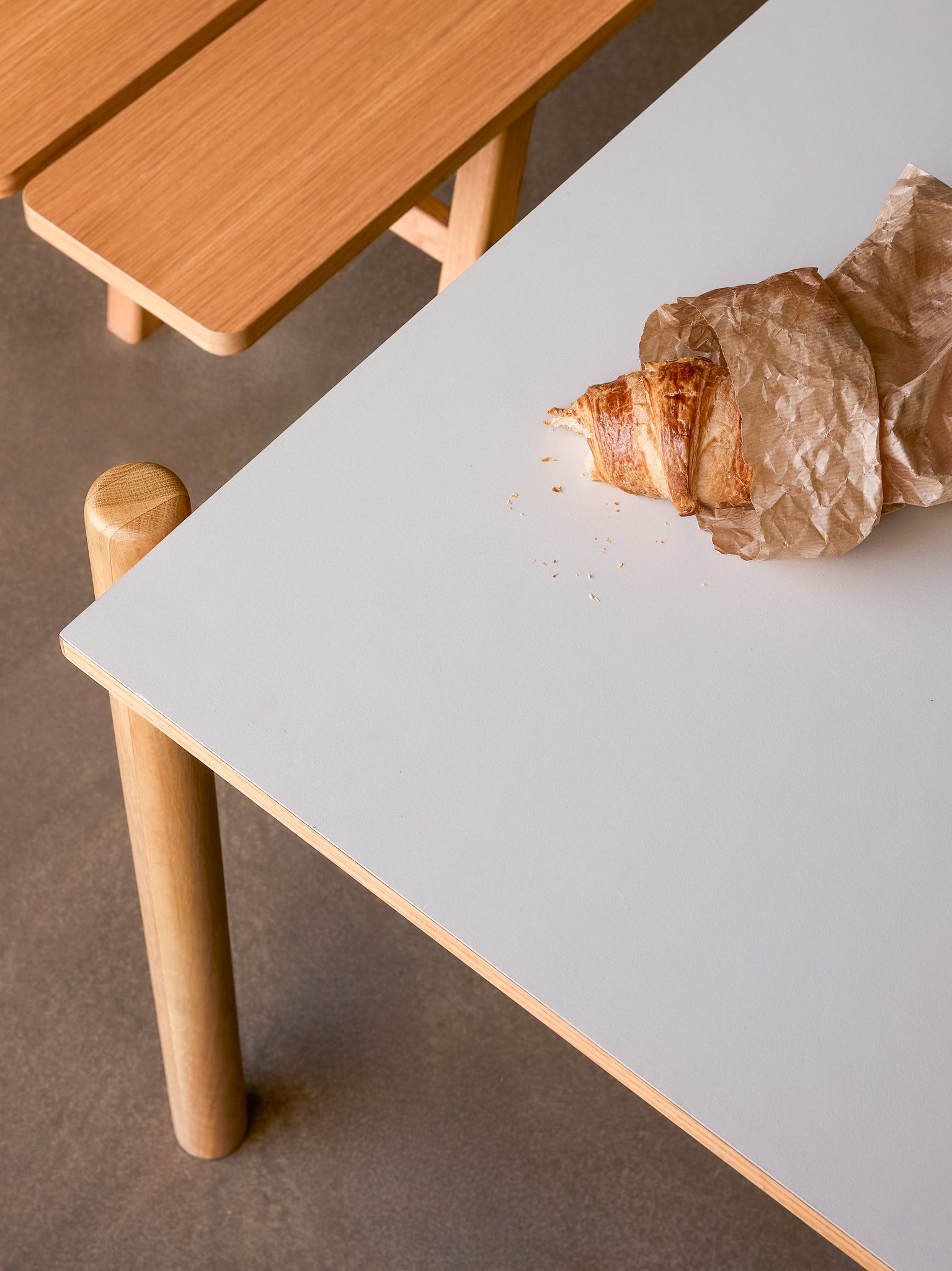 Oblique Dining Table Rectangular Grey