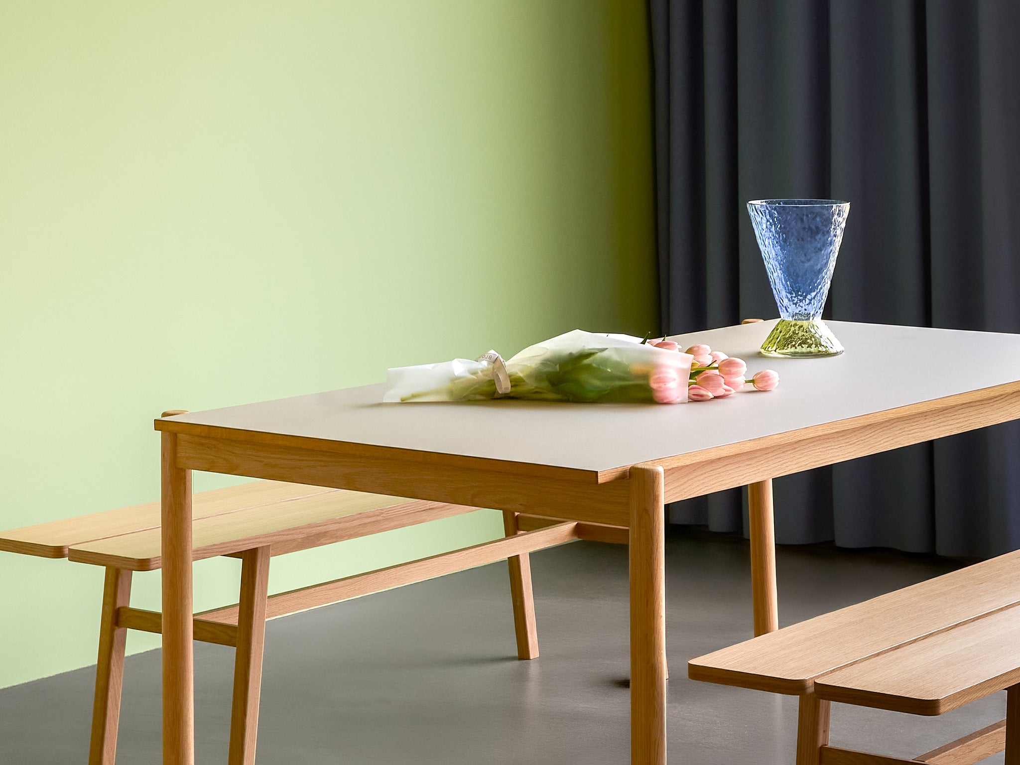 Oblique Dining Table Rectangular Grey