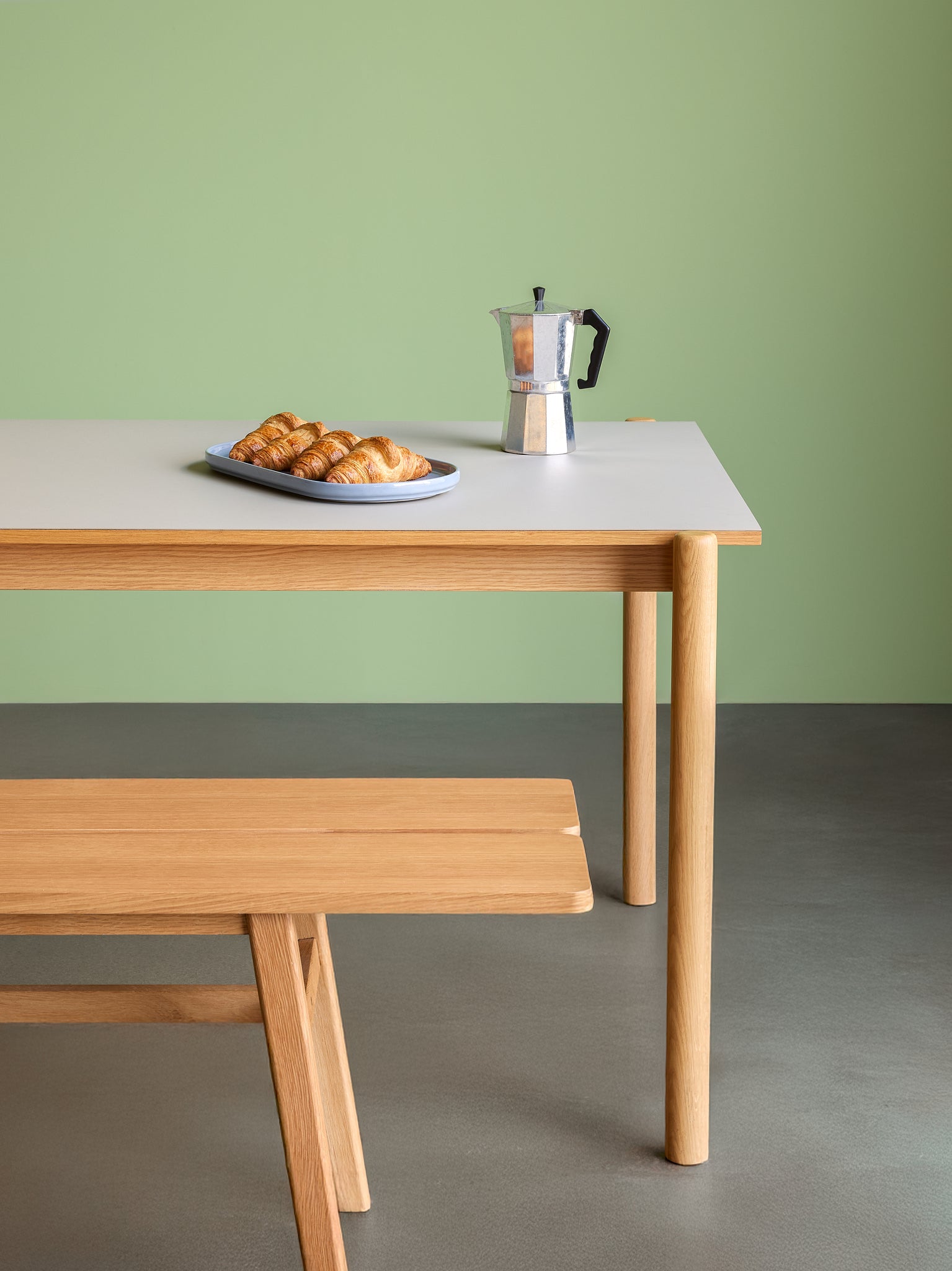 Oblique Dining Table Rectangular Grey