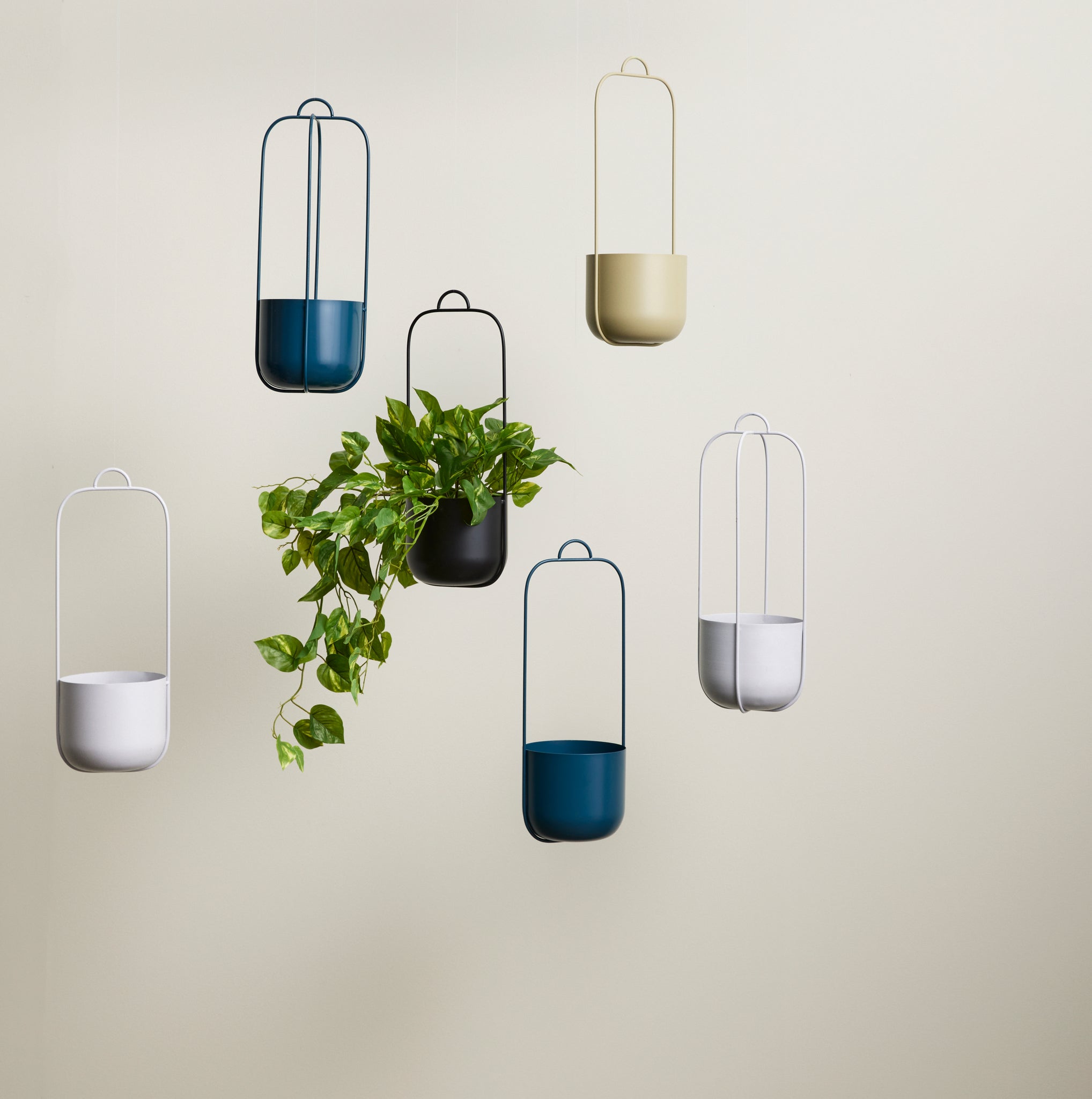 Lotus Hanging Pots Light grey (set of 2)