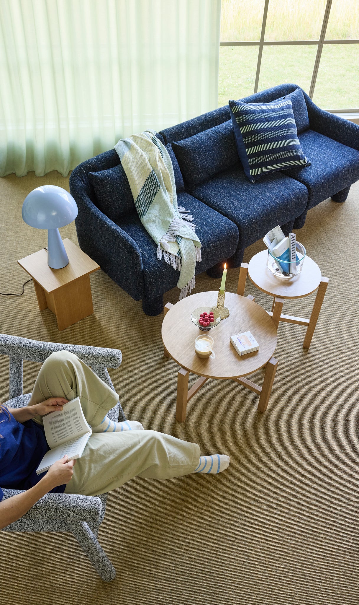 Mush Table Lamp Tall Ice Blue