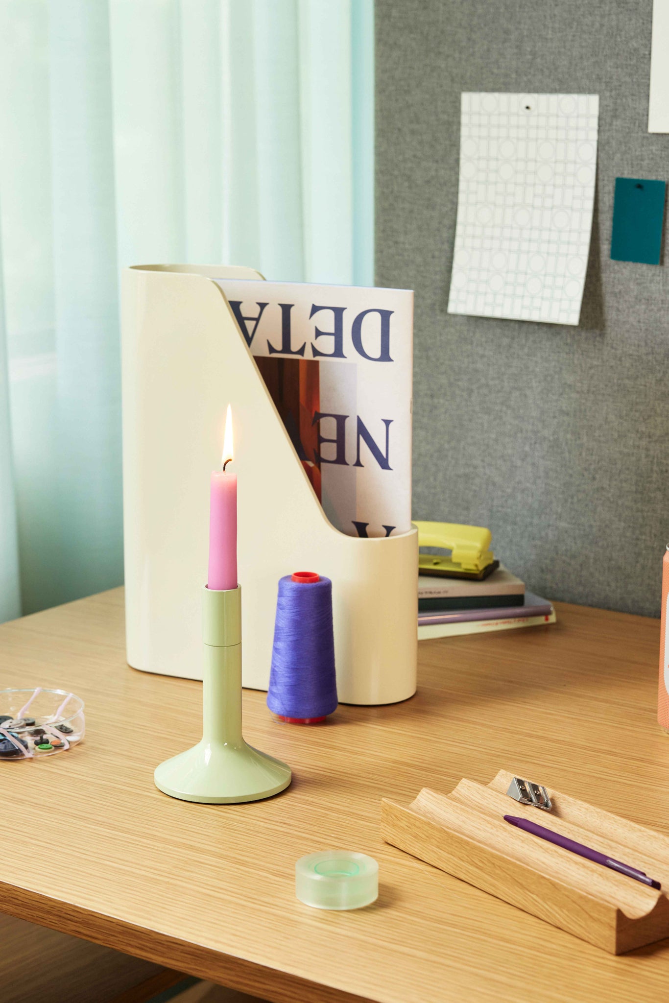 Redux Desk Organiser Offwhite/Light Yellow/Petrol (set of 3)