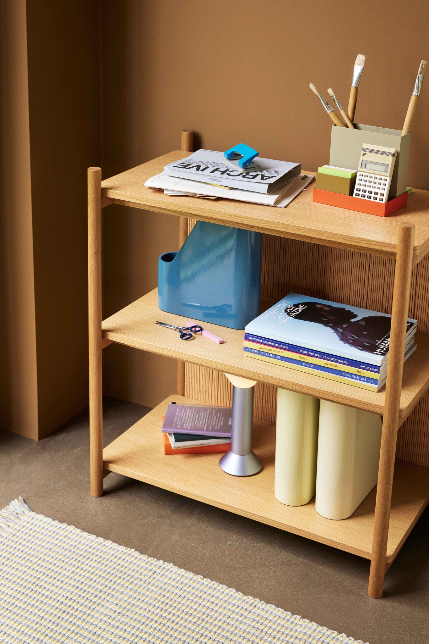 Redux Desk Organiser Offwhite/Light Yellow/Petrol (set of 3)