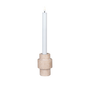 Candle Holder - Candle Holder, travertine, natural, ø7x10 cm