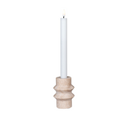 Candle Holder  - Candle Holder, travertine, natural, ø7x10 cm