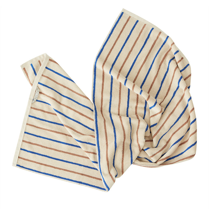 Raita Towel 100x150 - Caramel/Optic Blue