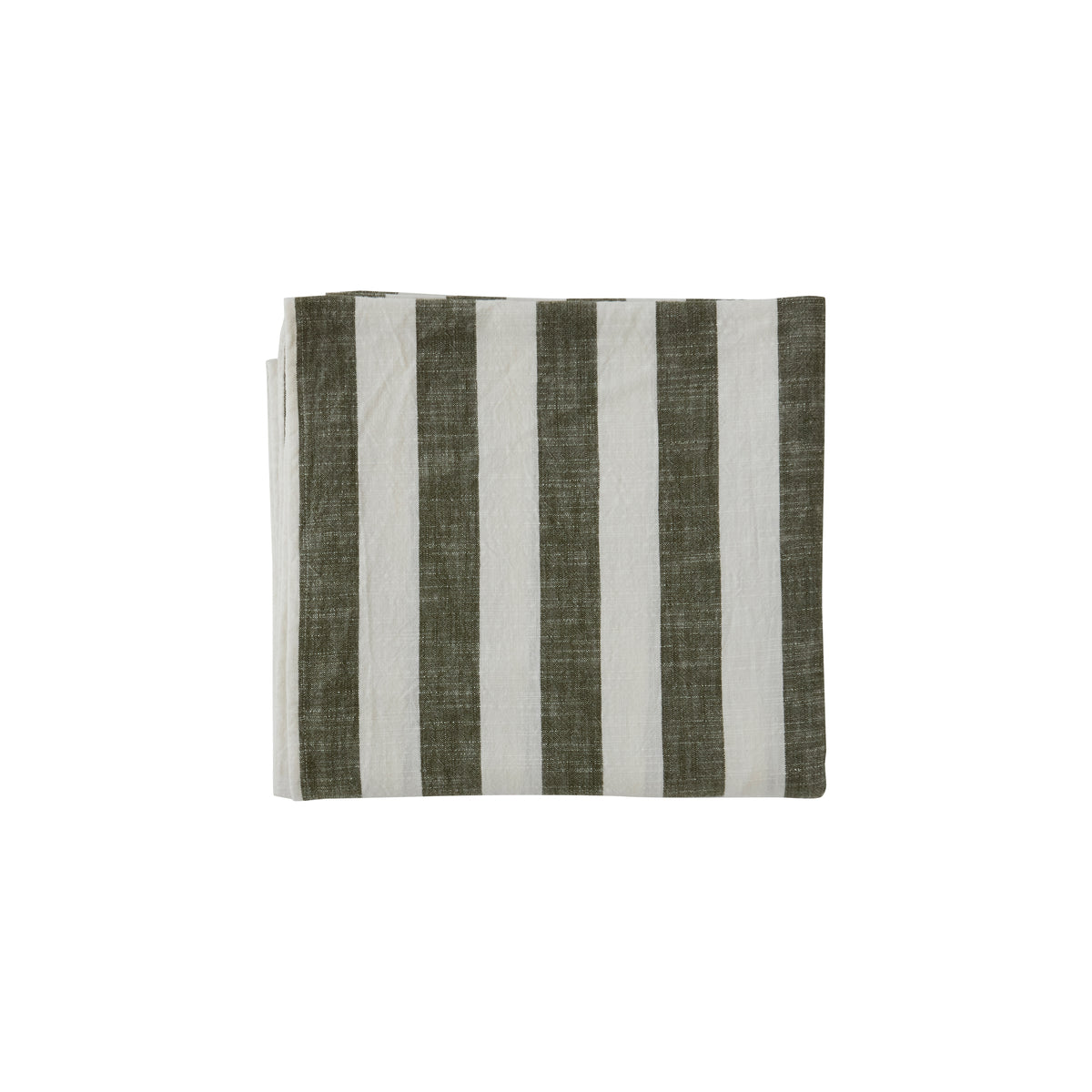 Striped Tablecloth - Olive Green - 260x140 cm