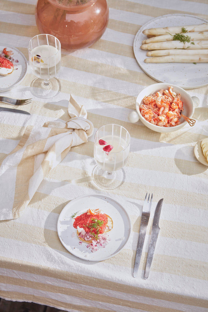 Striped Tablecloth - Vanilla - 260x140 cm