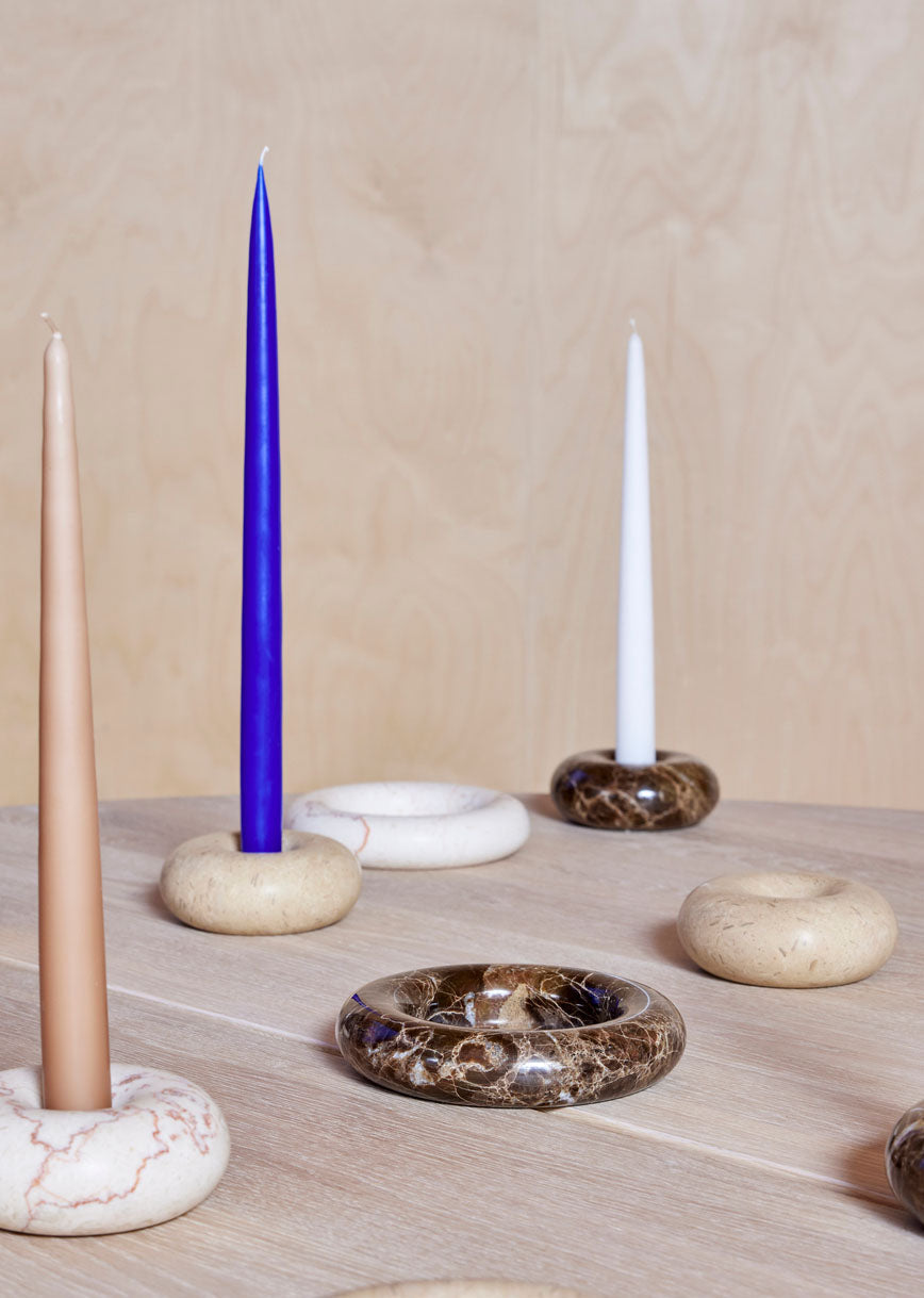 Savi Marble Candleholder Large - Off-white