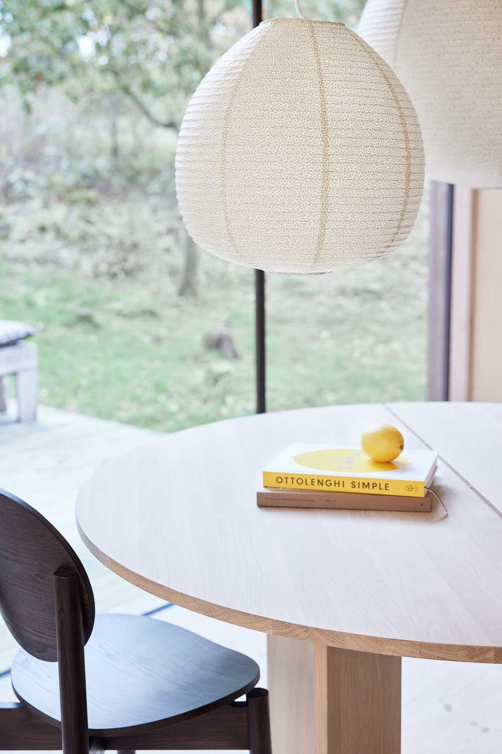 Kojo Paper Shade Small - Clay and Off-white
