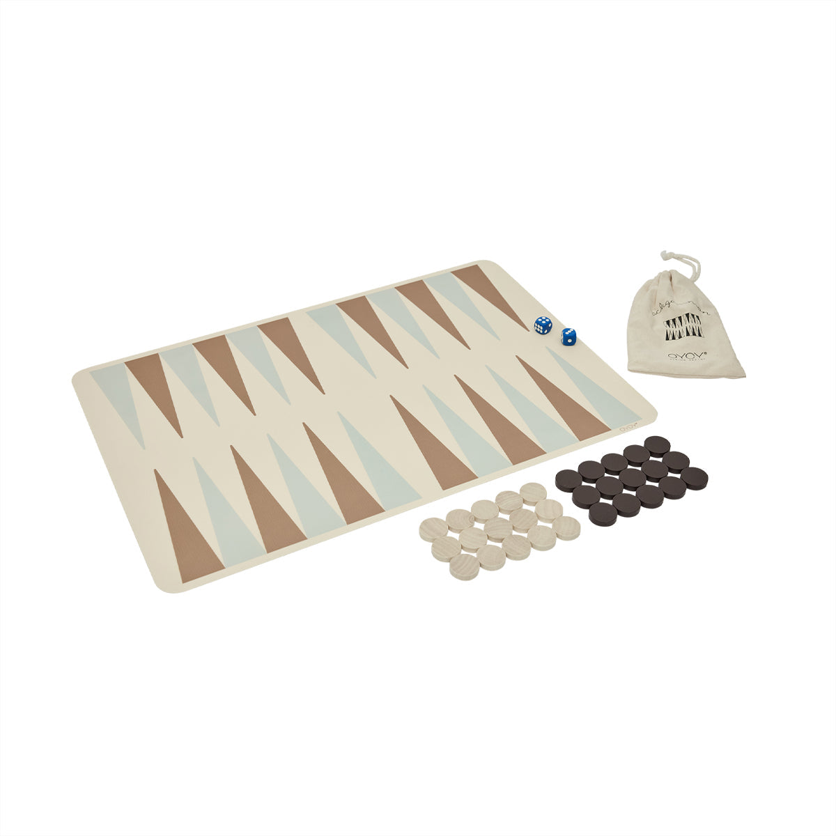 Backgammon Set - Silicone - Blue/Brown