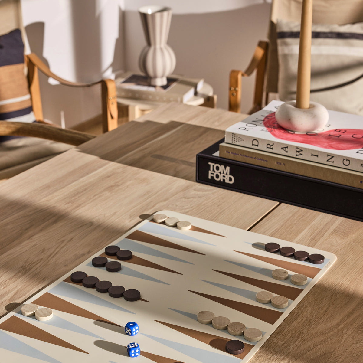 Backgammon Set - Silicone - Blue/Brown