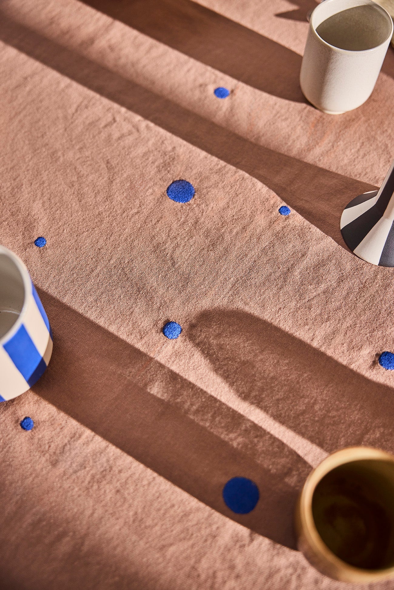 Nori Tablecloth - Camel/Blue - 200x140 cm
