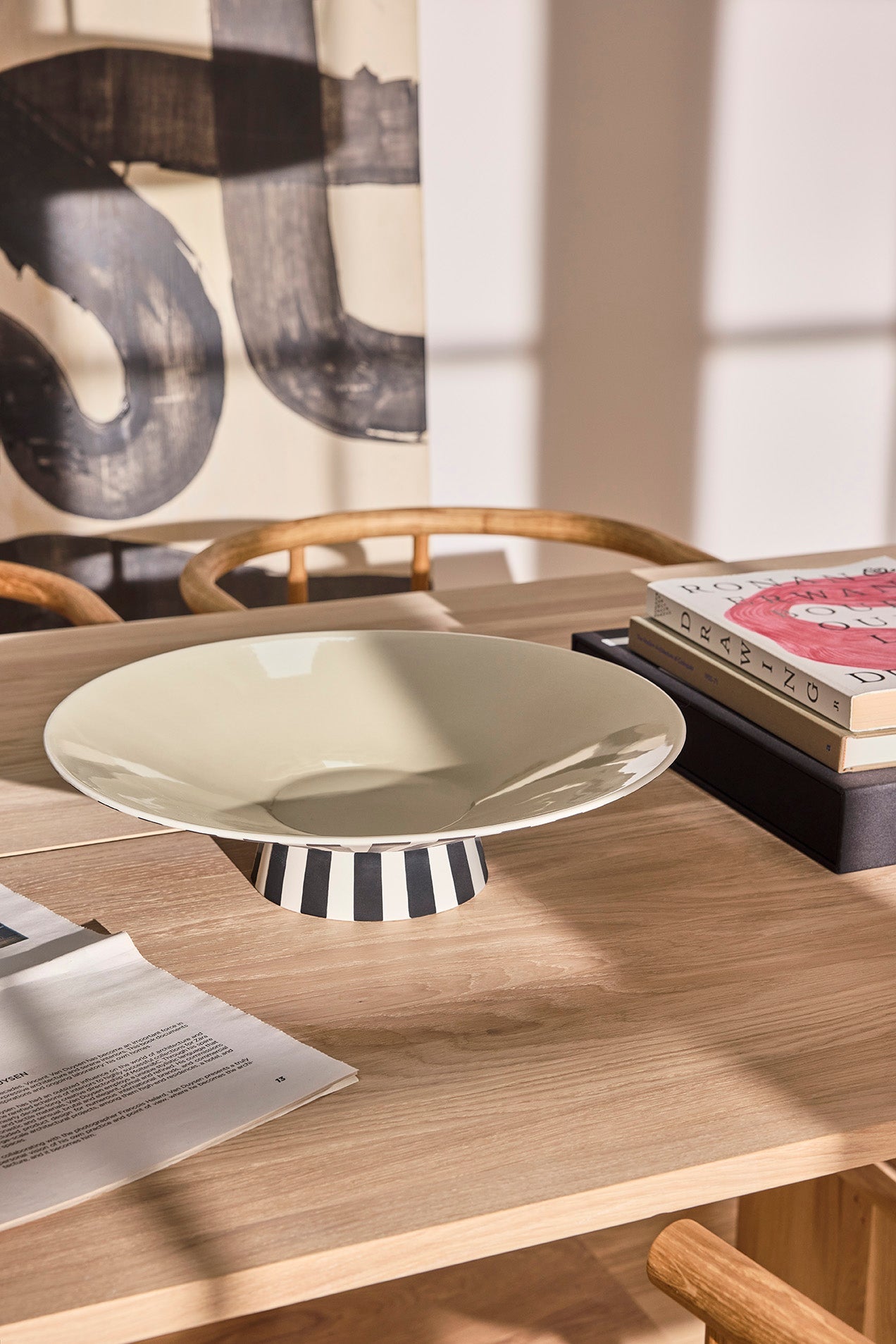 Toppu Centerpiece - Low - White/Black