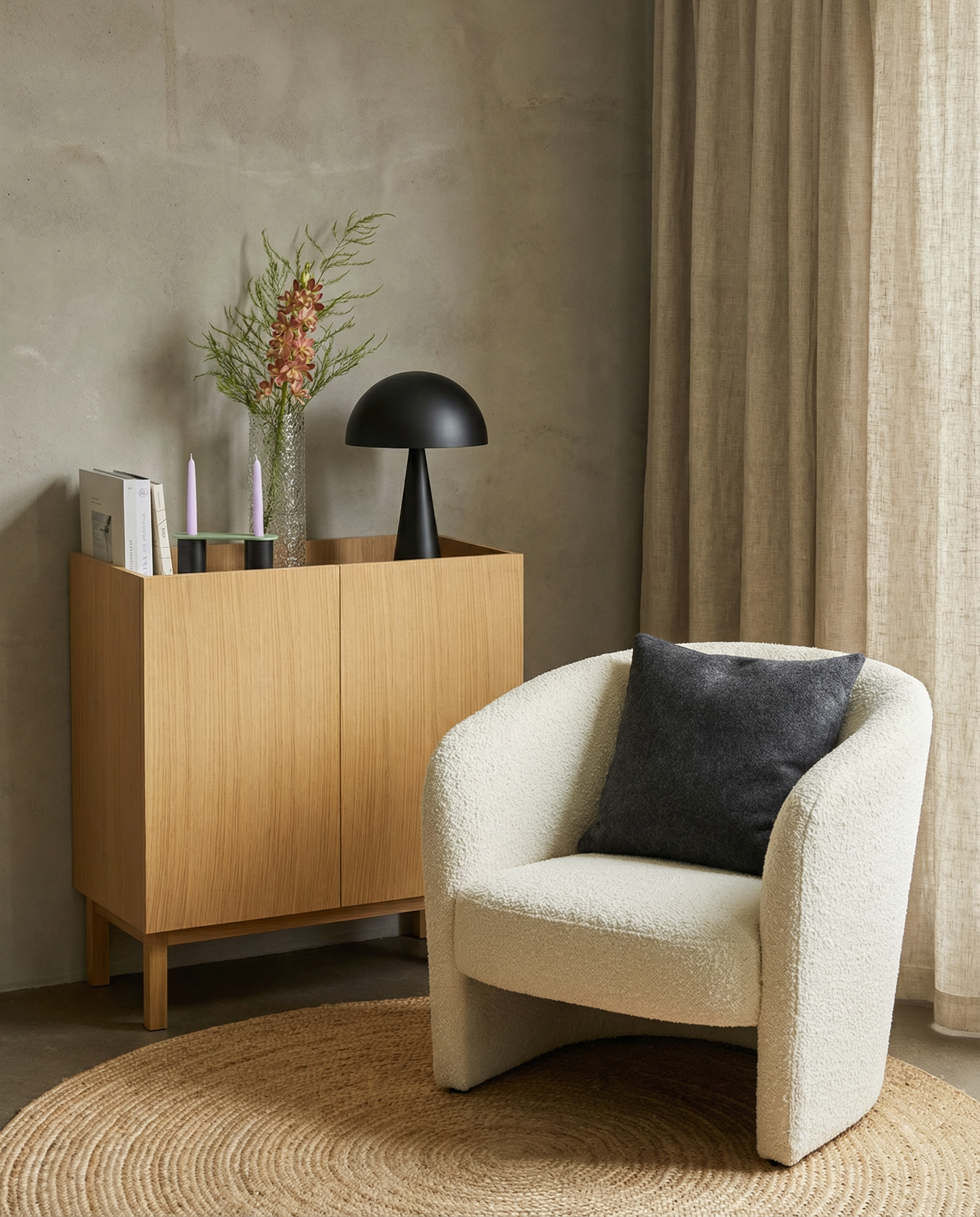 Mush Bordslampa Tall - Matt Svart