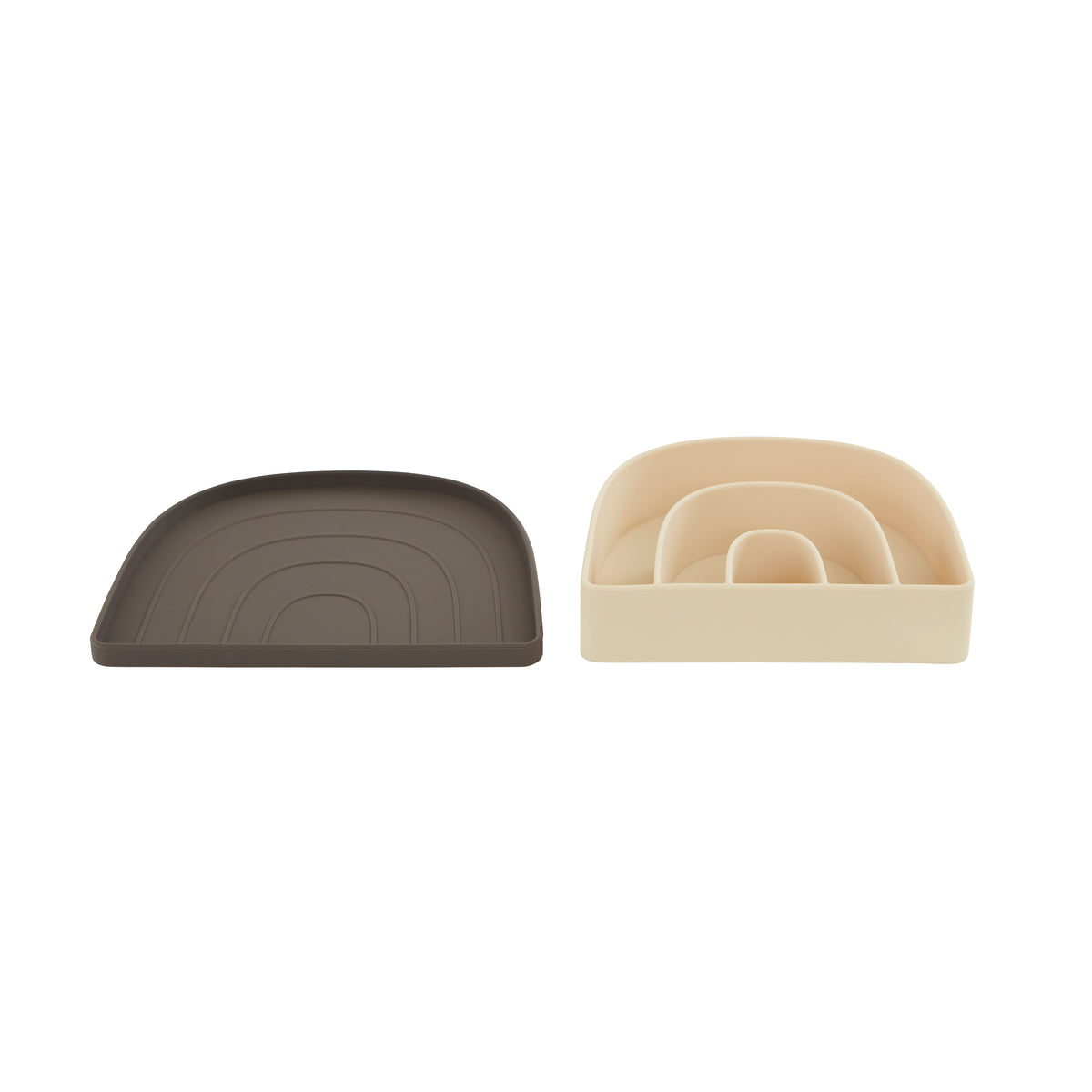 Rainbow Plate and Bowl - Choko/Vanilla