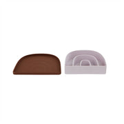 Rainbow Plate and Bowl - Caramel/Lavender