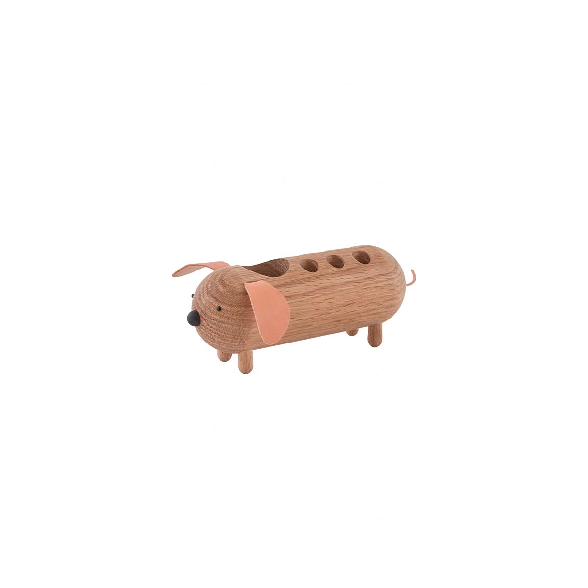 Eddie Dog Pencil Holder - Oak