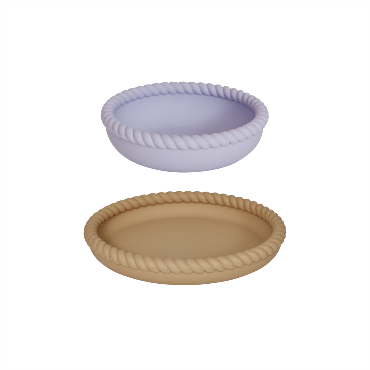 Mellow Plate & Bowl - Lavender/Camel