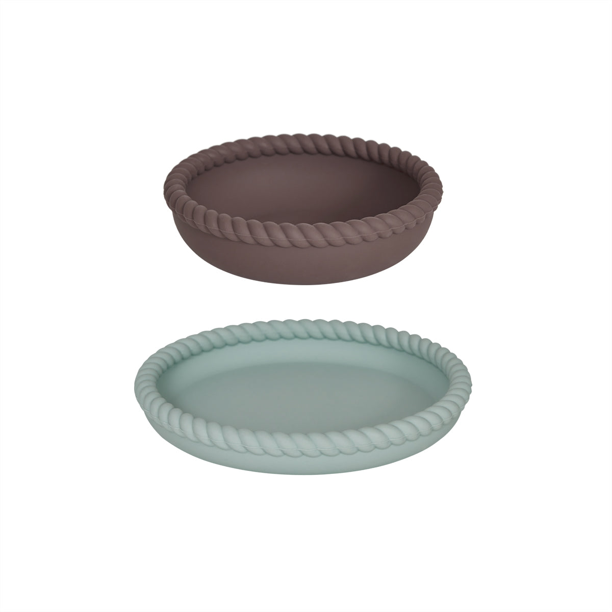 Mellow Plate & Bowl - Choko/Dusty Mint