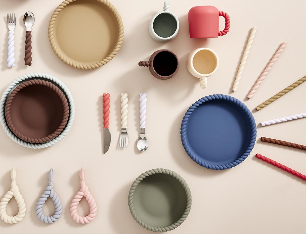 Mellow Plate & Bowl - Choko/Dusty Mint