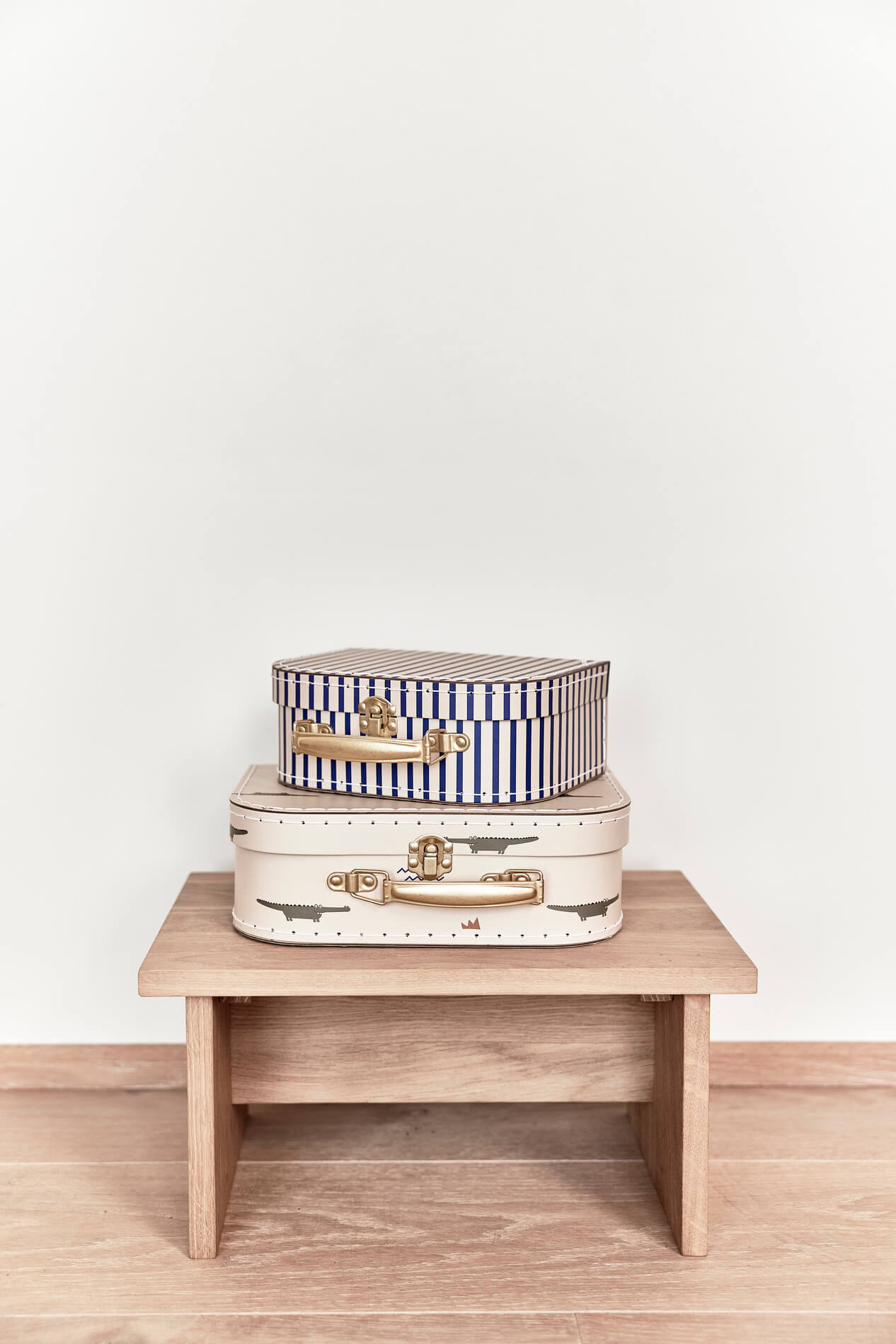 Mini Suitcase Crocodile & Stripe - Set of 2