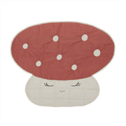 Mushroom Quilted Blanket - Coral